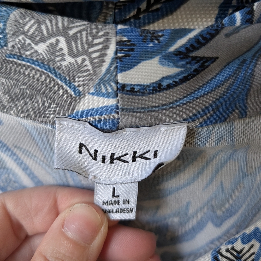Nikki Floral Draped Tie Blouse Size Large - Picture 2 of 4